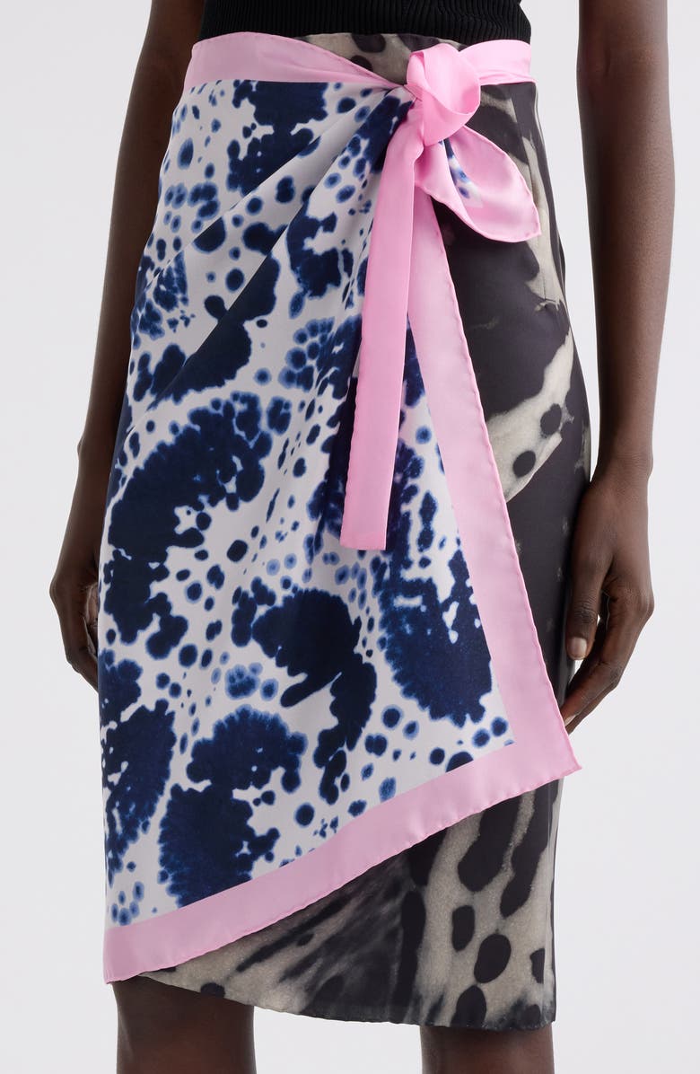 Dries Van Noten Mixed Print Scarf Silk Wrap Skirt, Alternate, color, 