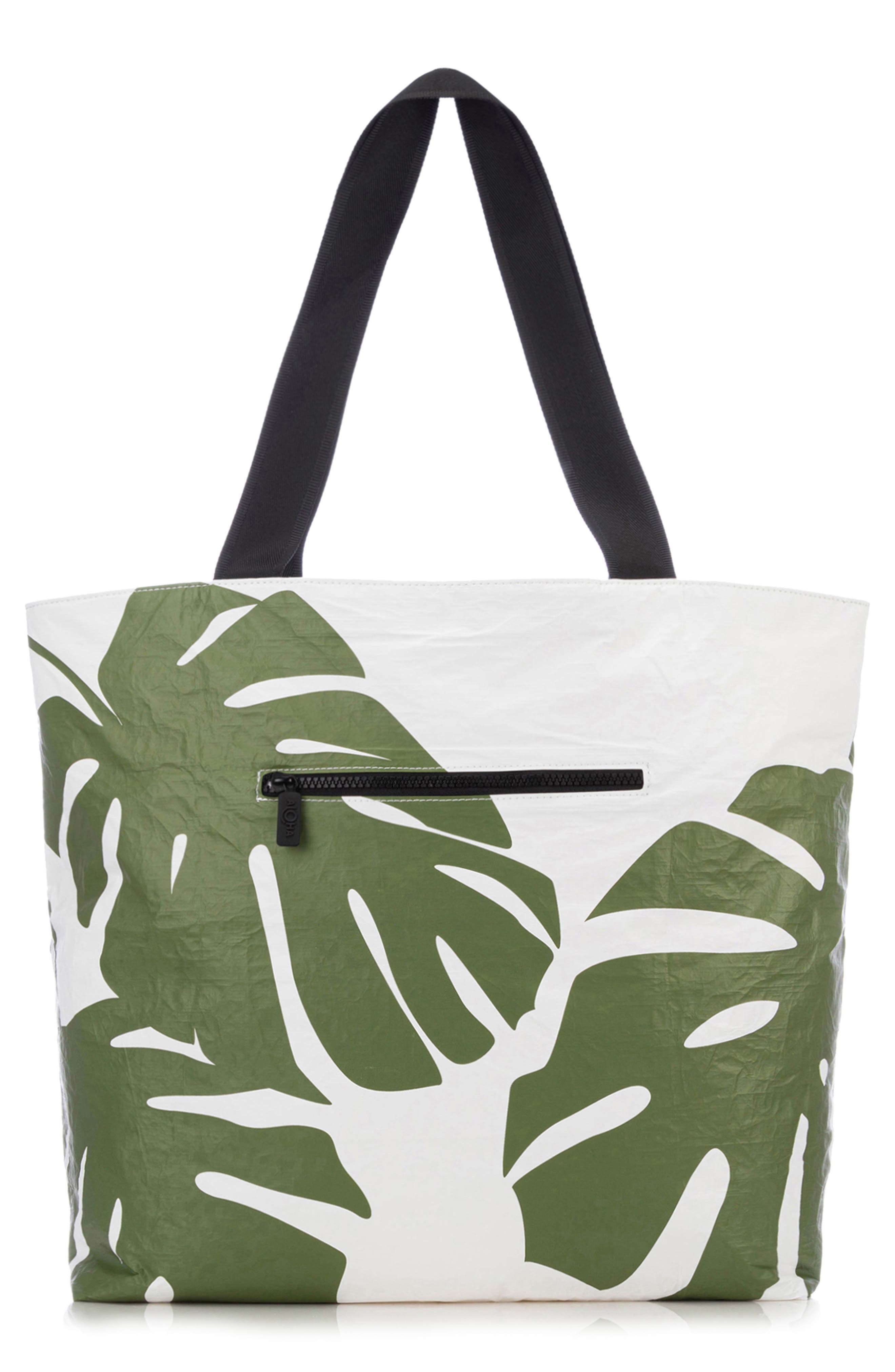 Aloha Collection Day Tripper Monstera Water Resistant Tyvek<sup>®</sup> Tote, Alternate, color, Seaweed