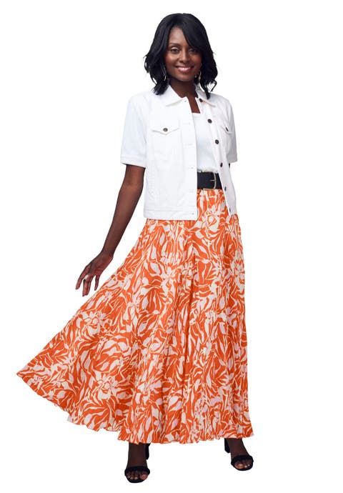Flowing Crinkled Maxi Skirt (Petite Plus & Plus)