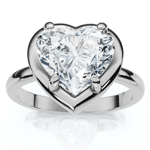 Bliss Diamond Certified 2 1/2ct Heart Diamond Button Engagement Ring 14k Gold Or Pt Lab Grown In Silver