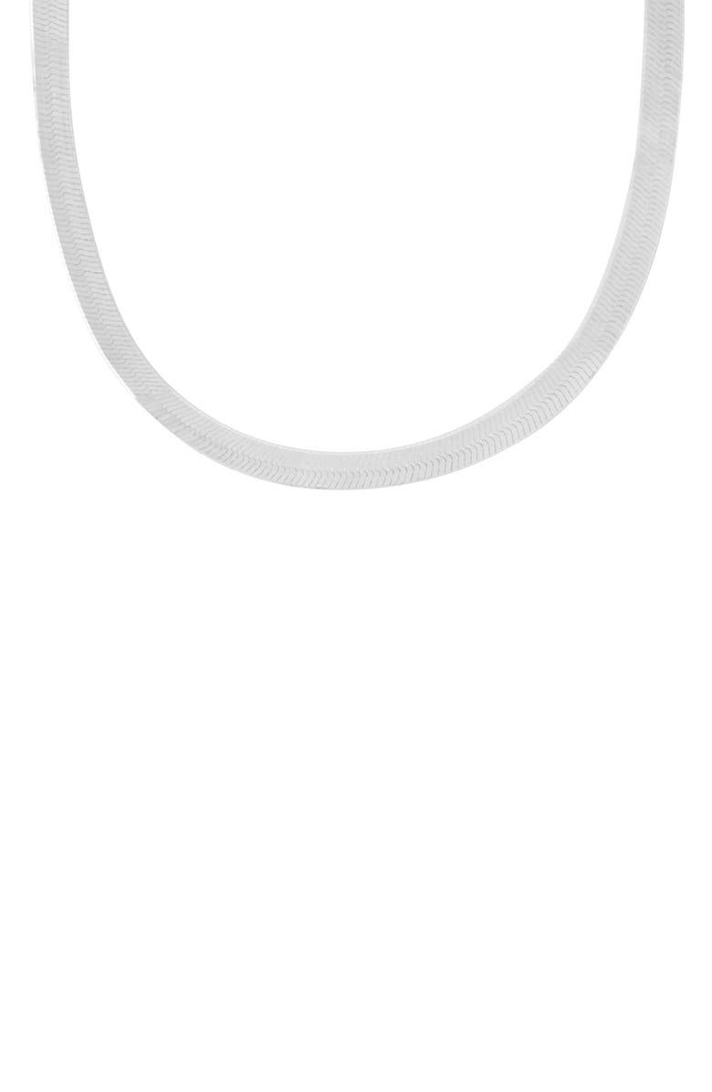 BEST SILVER Sterling Silver Herringbone Chain Necklace, Main, color, Silver