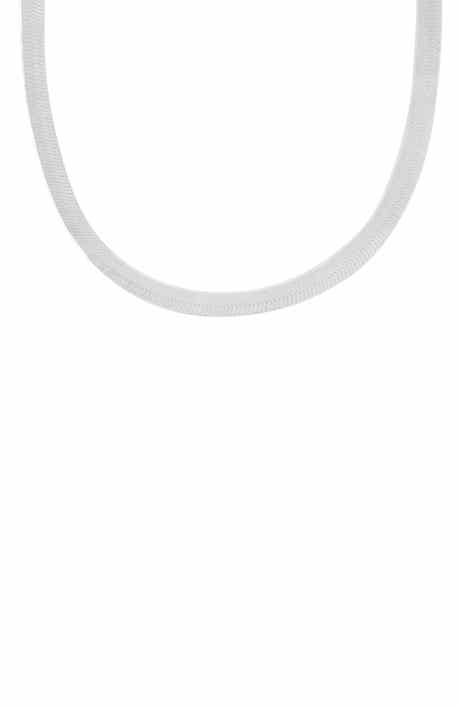 BEST SILVER Sterling Silver Herringbone Chain Necklace