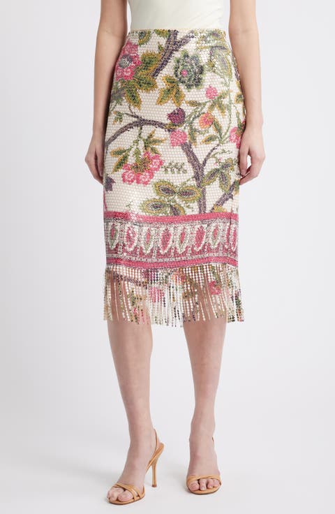 Vivienne Floral Sequin Skirt
