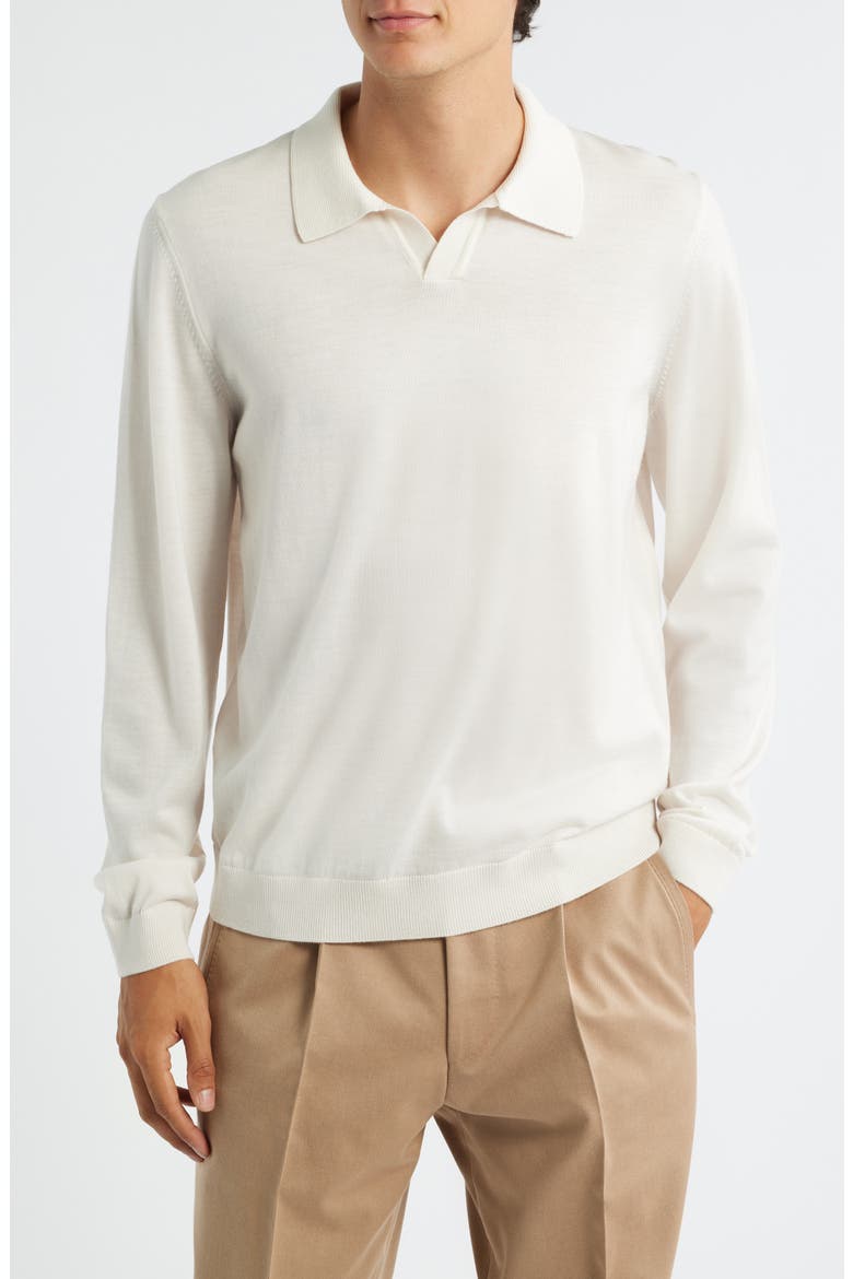 Enord Long Sleeve Wool Polo Sweater, Main, color, OPEN WHITE