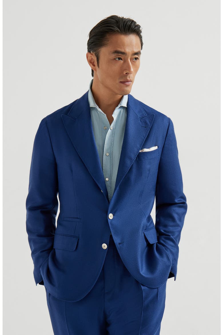 Cashmere and silk blazer, Main, color, Avio Blue