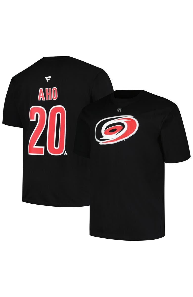 PROFILE Men's Profile Sebastian Aho Black Carolina Hurricanes Big & Tall Name & Number T-Shirt, Main, color,