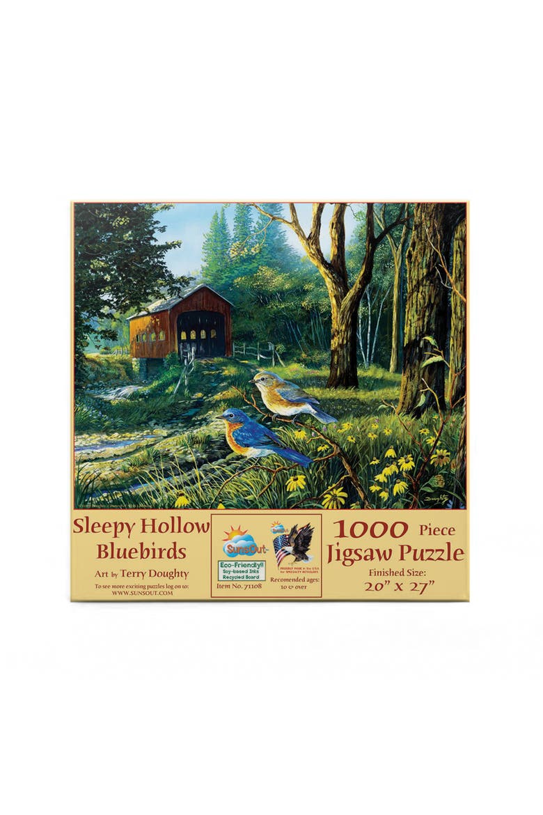 Sleepy Hollow Blue Birds 1000 piece Jigsaw Puzzle for Adults, Alternate, color, Multicolor