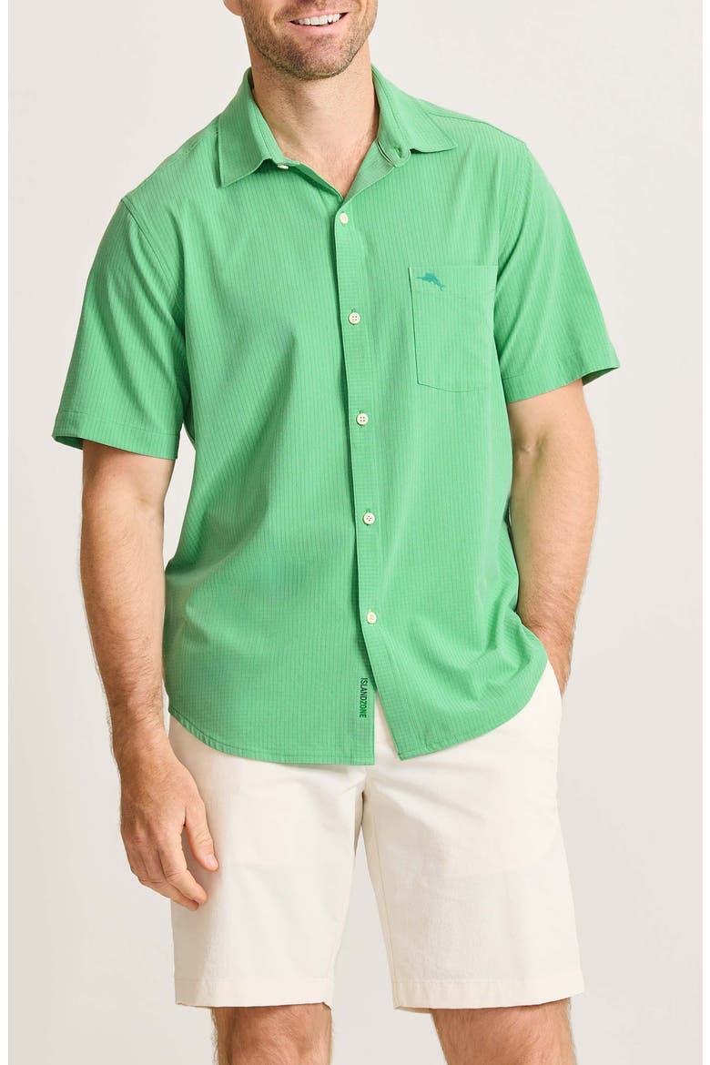 Bahama Coast Venice Vines IslandZone® Short Sleeve Button-Up Shirt, Main, color, BRIGHT PALM GREEN
