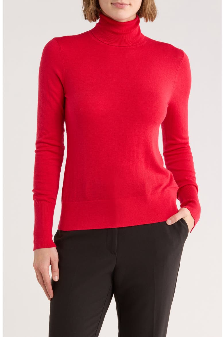 Flora Turtleneck Sweater, Main, color, LAVA RED/ GOLD