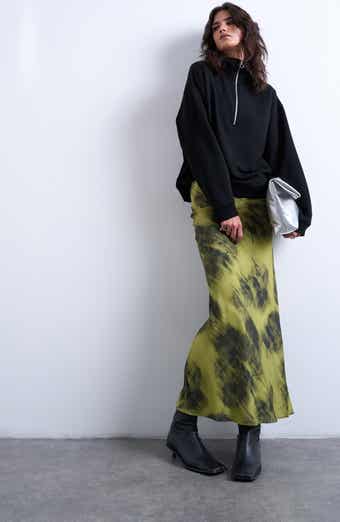 Topshop Bias Cut Satin Maxi Skirt