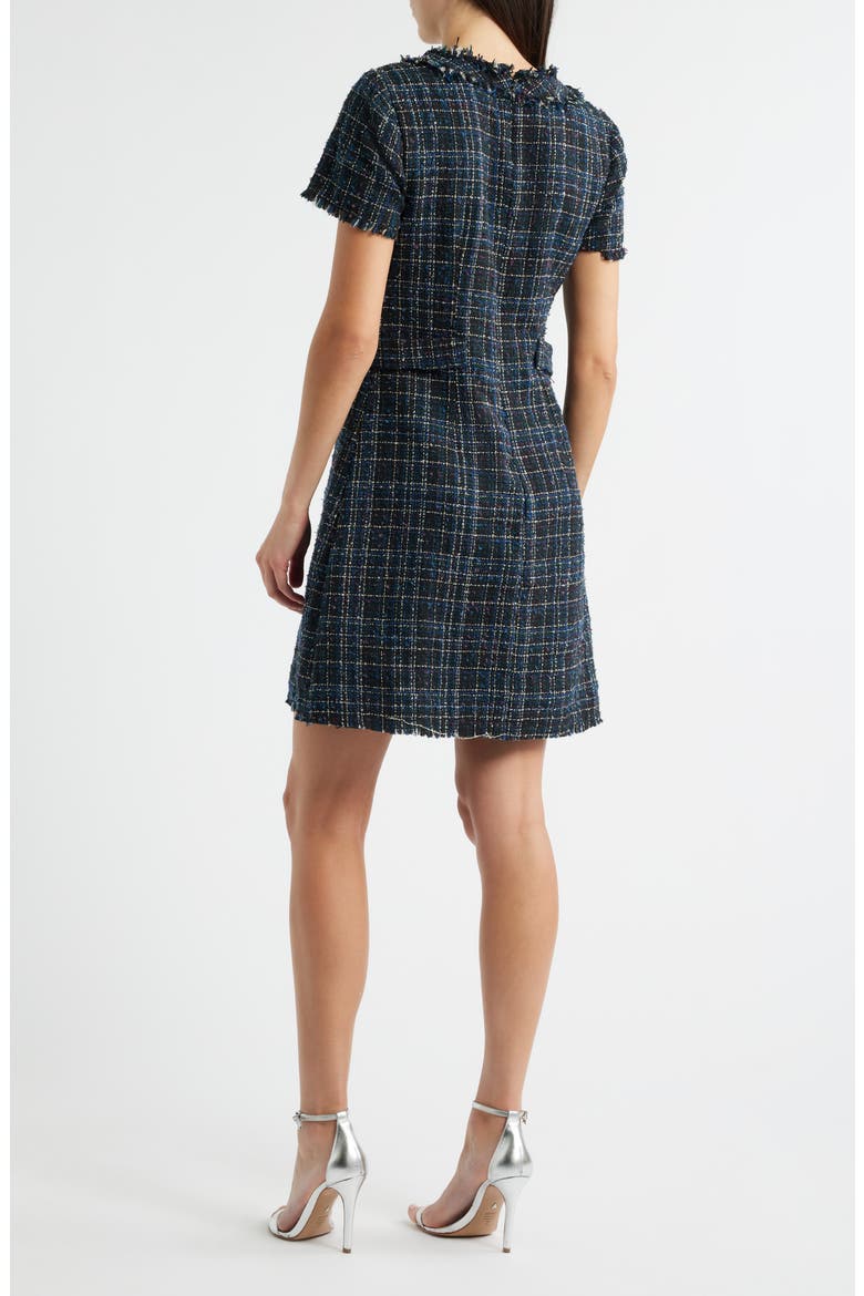 Tweed A-Line Dress, Alternate, color, NAVY BLACK