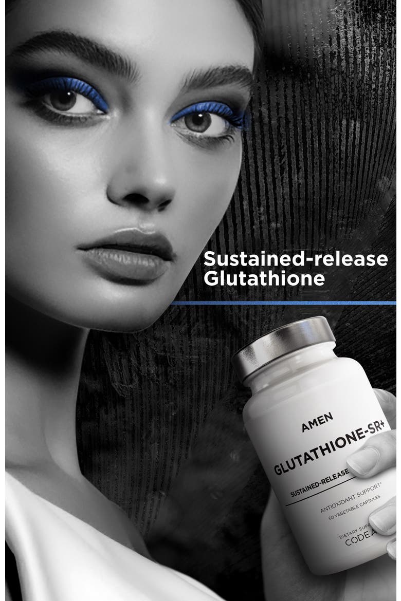 Amen Glutathione-SR+ Reduced L-Glutathione Supplement, Alternate, color, White