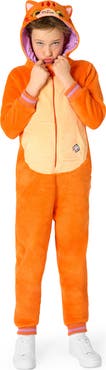 OppoSuits Kids' Orange Cat One Piece Hooded Jumpsuit