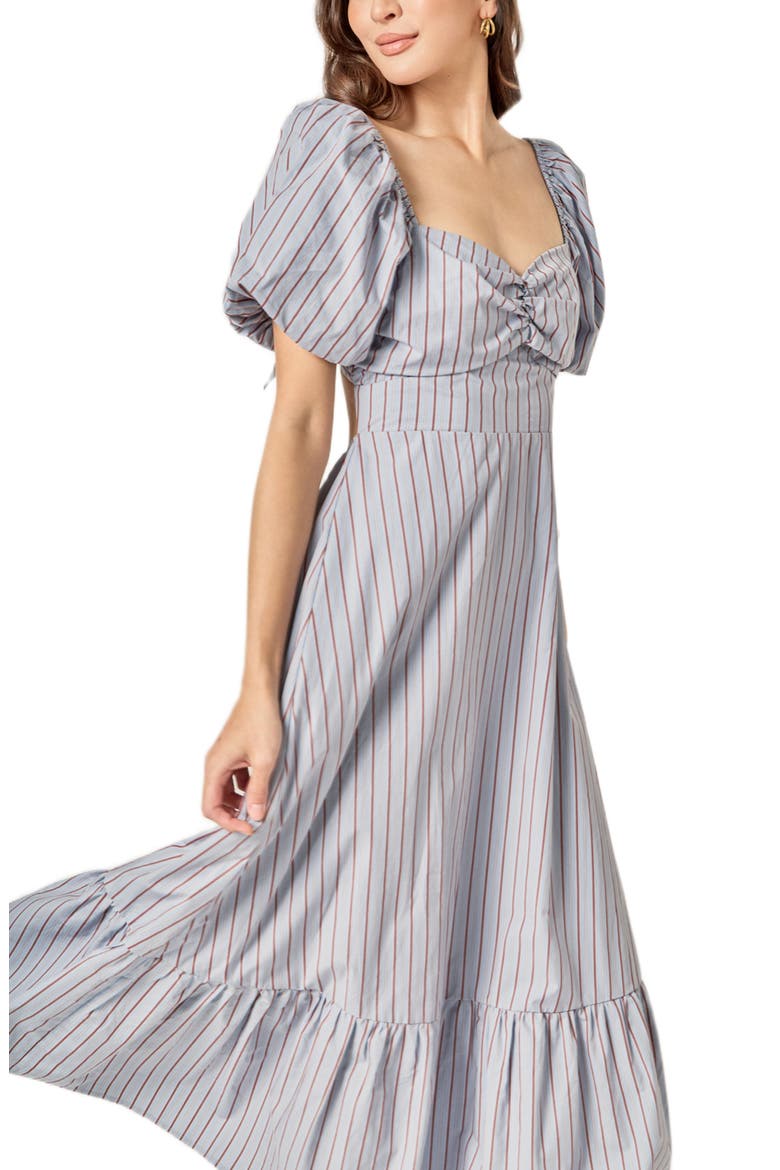 Stripe Back Tie Maxi Dress, Alternate, color, BLUE MULTI