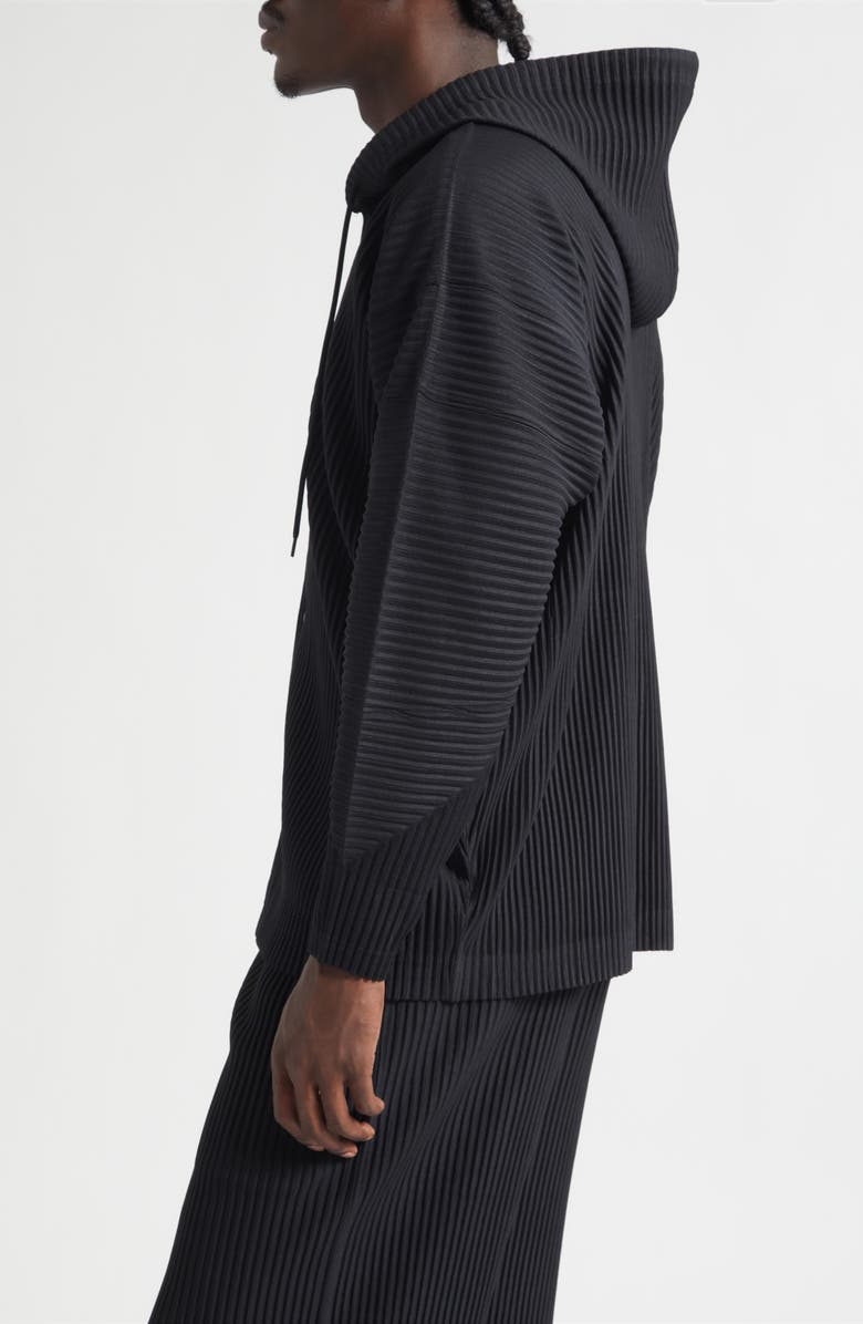 Homme Plissé Issey Miyake Monthly Colors February Pleated Hooded Jacket, Alternate, color, Black