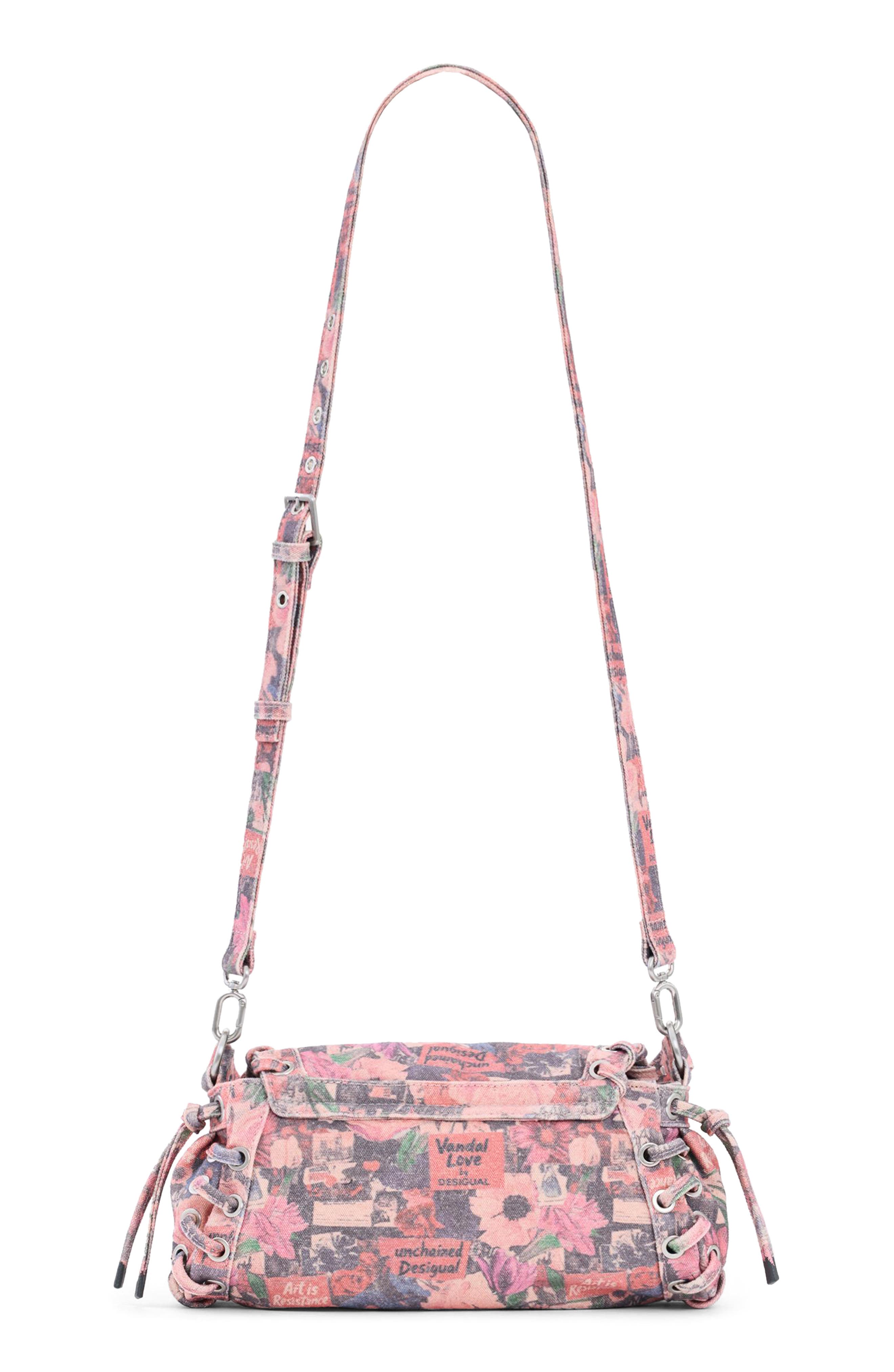 Desigual Collage Denim Crossbody Bag, Alternate, color, Multi