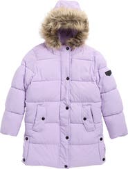 Sam Edelman Kids' Expedition Puffer Parka with Faur Fur Trim Hood