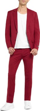 OppoSuits Daily Slim Fit Bright Burgundy Suit