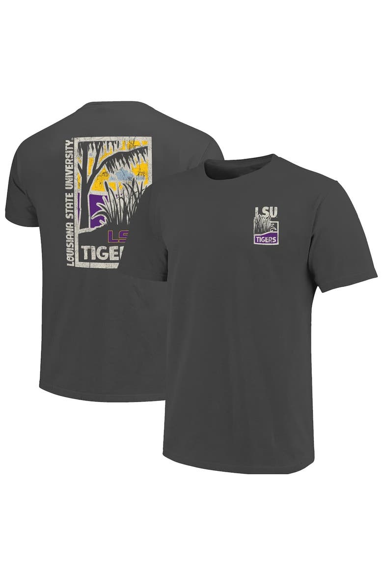 Men's  Graphite LSU Tigers Comfort Colors Minimalist Distressed Vista T-Shirt, Main, color, Graphite