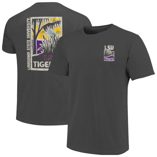 Image One Graphite Lsu Tigers Comfort Colors Minimalist Distressed Vista T-shirt