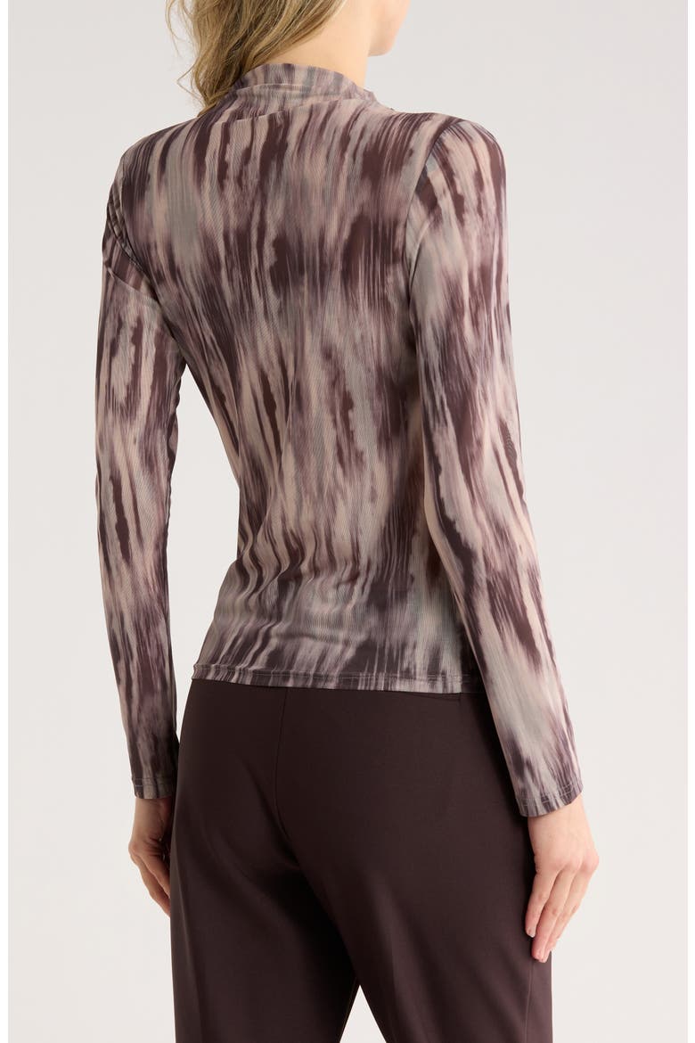 Side Ruched Mesh Top, Alternate, color, TAUPE