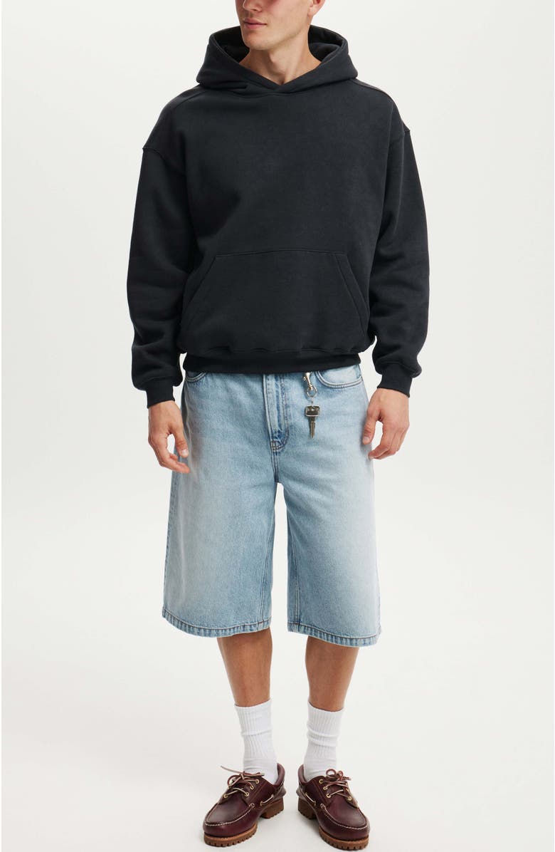 Cotton On Box Fit Hoodie, Alternate, color, Washed Black