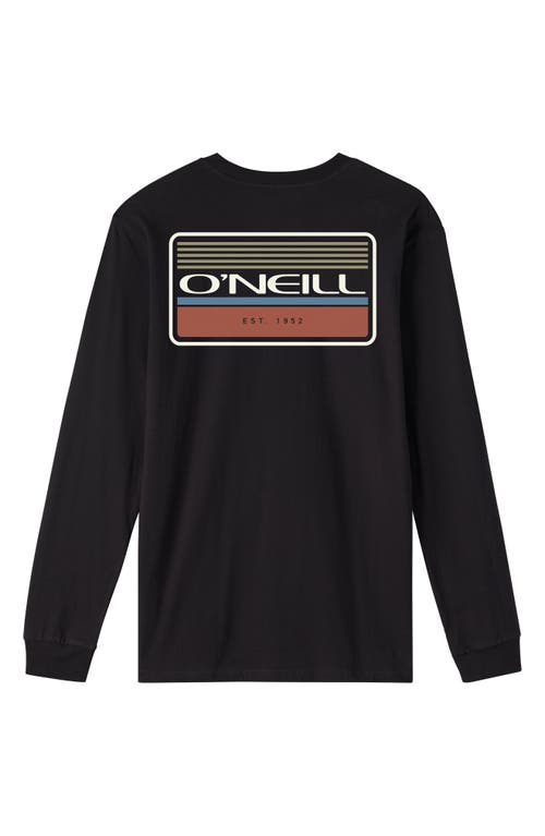 O'neill Kids' Banner Long Sleeve Cotton Graphic T-shirt In Black