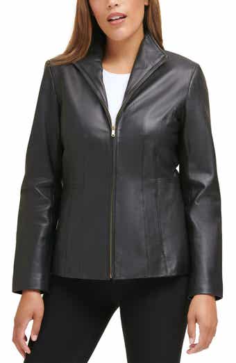 Cole Haan Wing Collar Leather Jacket