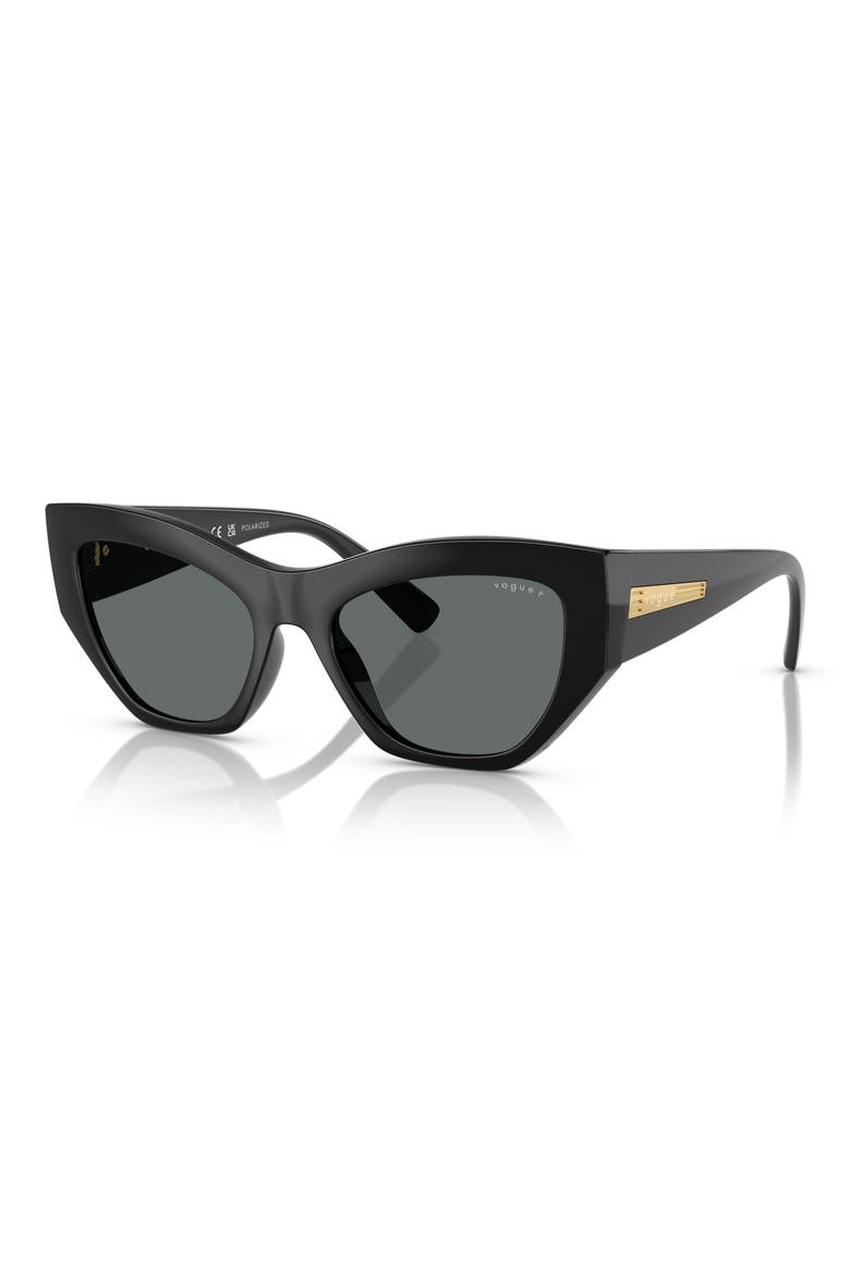 53mm Irregular Sunglasses, Alternate, color, BLACK
