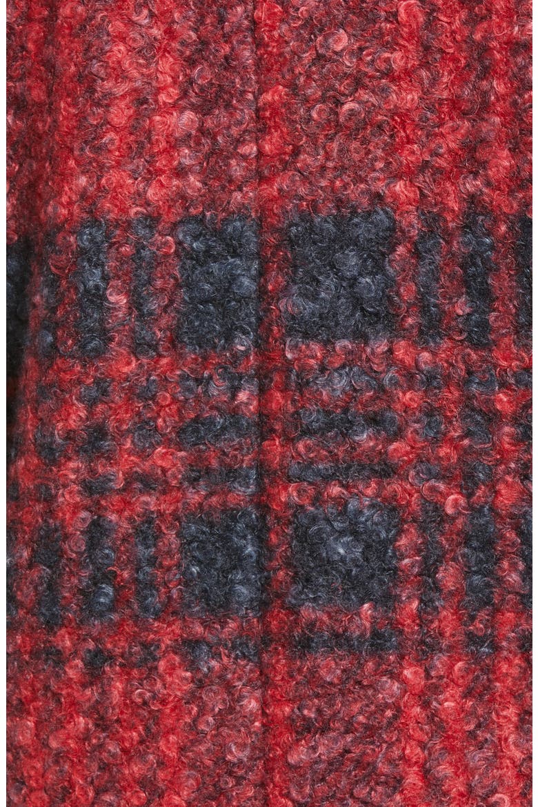 Plaid Teddy Coat, Alternate, color, RED/ CHARCOAL PLAID