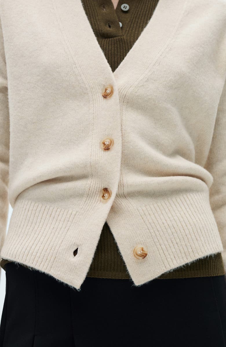 MANGO Marina V-Neck Cardigan, Alternate, color, Sand