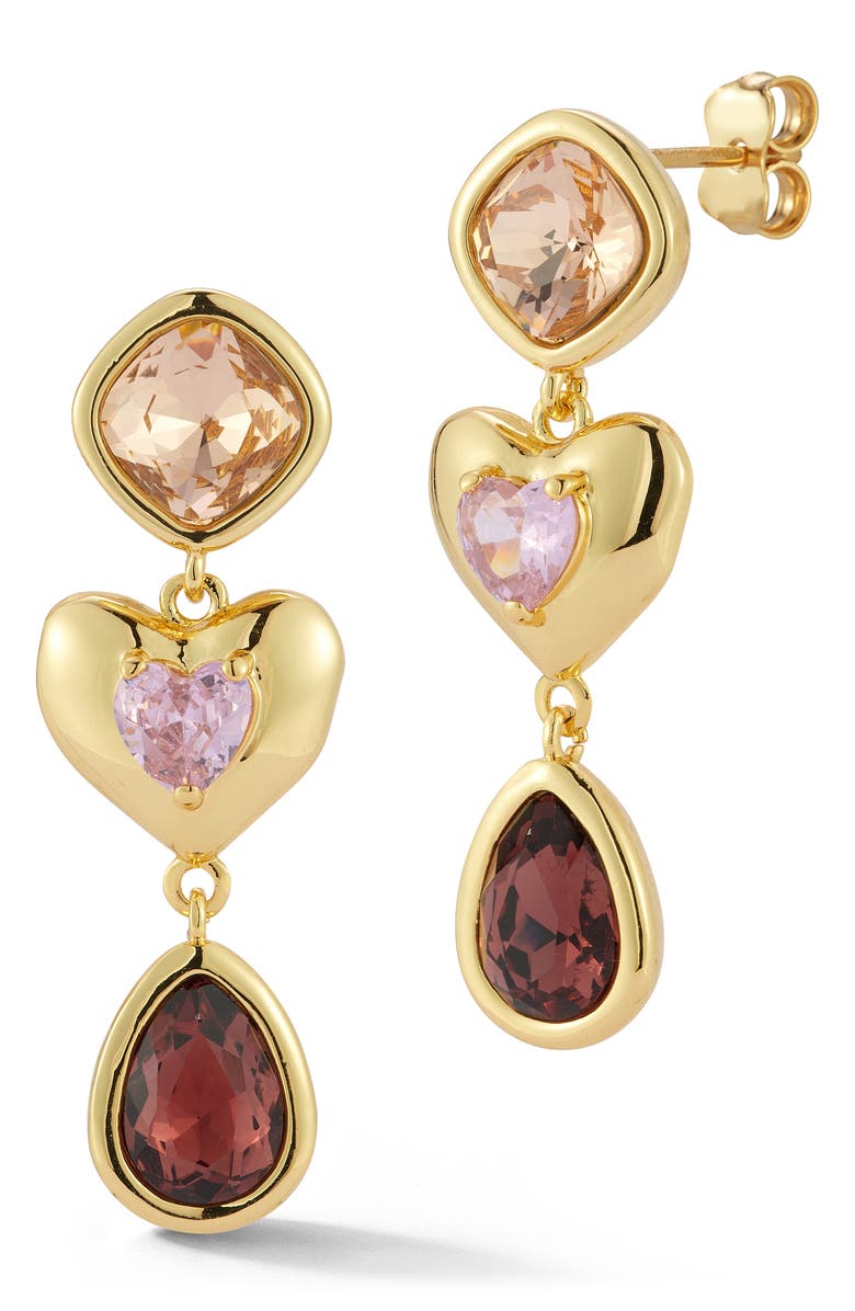 CHLOE AND MADISON Heart Drop Earrings, Main, color, 