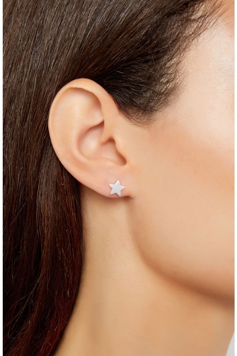 Argento Vivo Moon & Star Stud Earrings, Alternate, color, SILVER