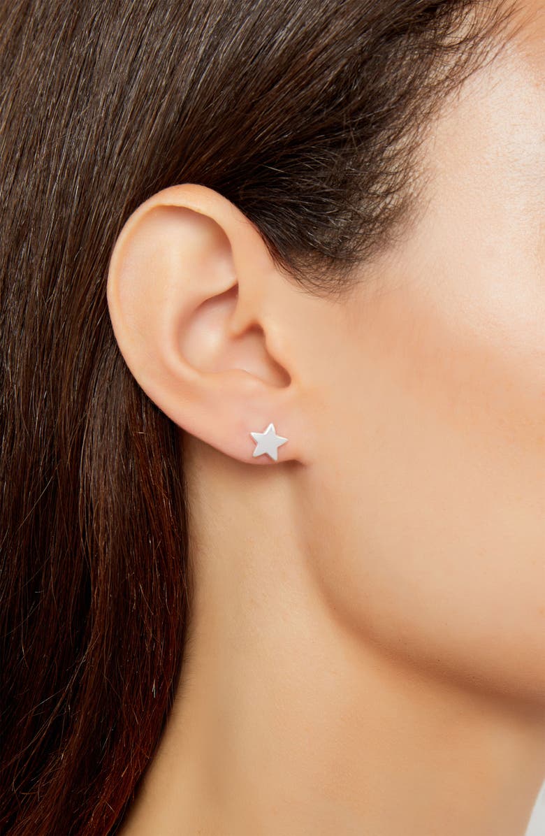 Argento Vivo Sterling Silver Argento Vivo Moon & Star Stud Earrings, Alternate, color,