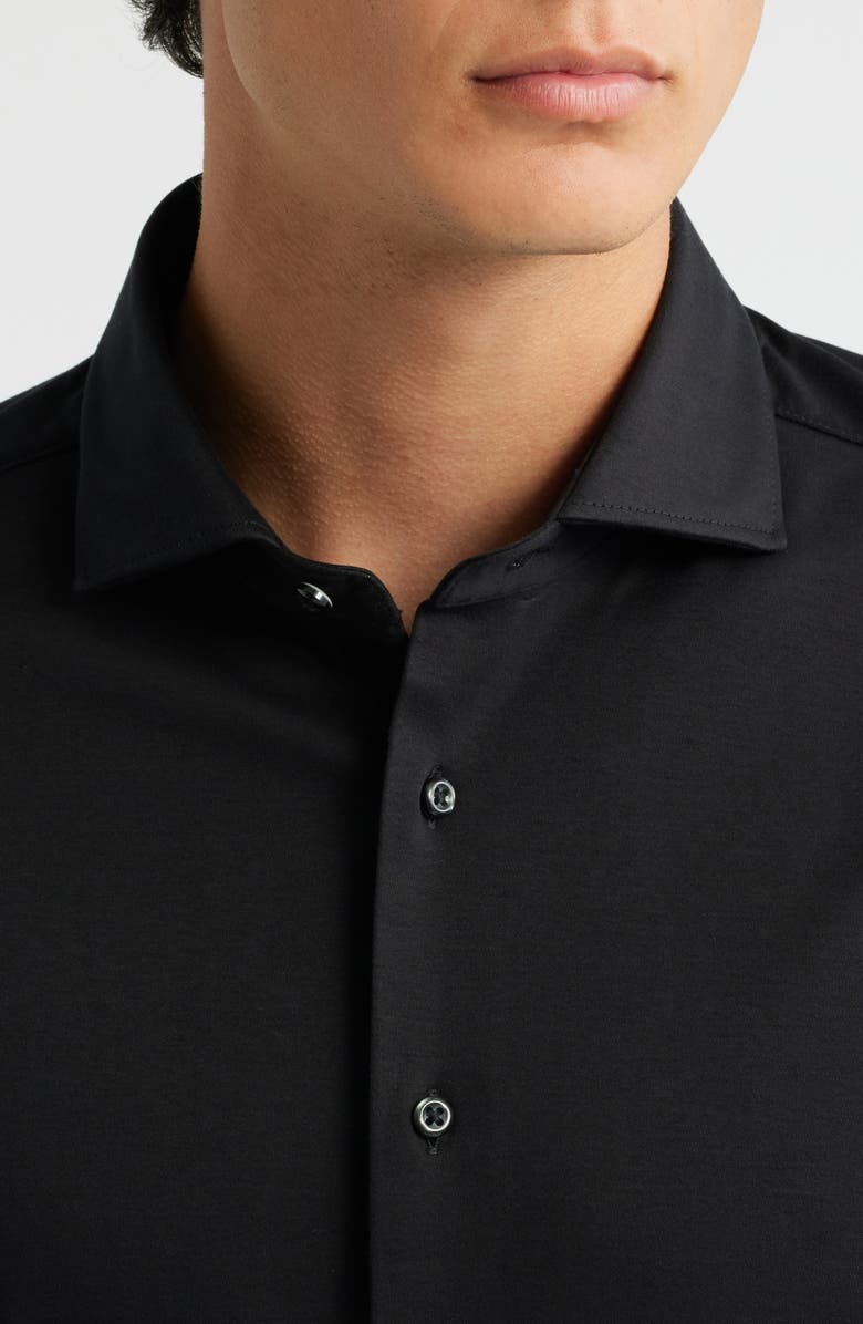1863 by Eterna Jersey Slim Fit Dress Shirt, Alternate, color, Black