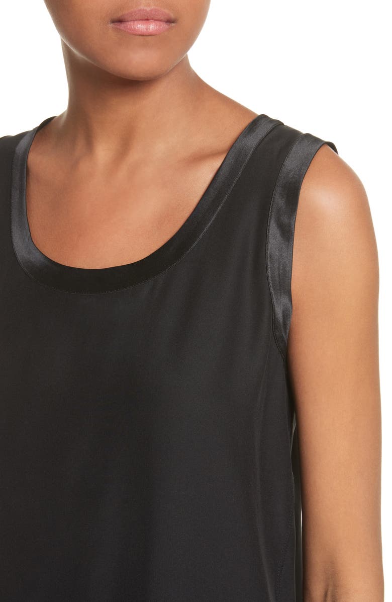 Lafayette 148 New York Perla Reversible Silk Blouse, Alternate, color, Black