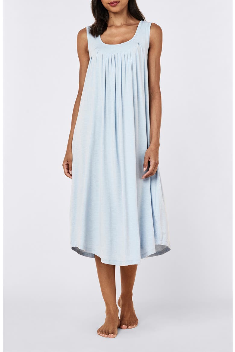 Kate Pleat Front Midi Nightgown, Main, color, BLUE