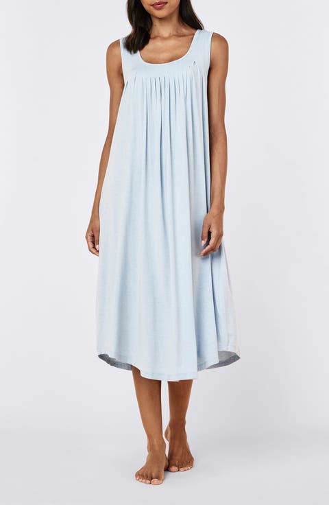 Kate Pleat Front Midi Nightgown