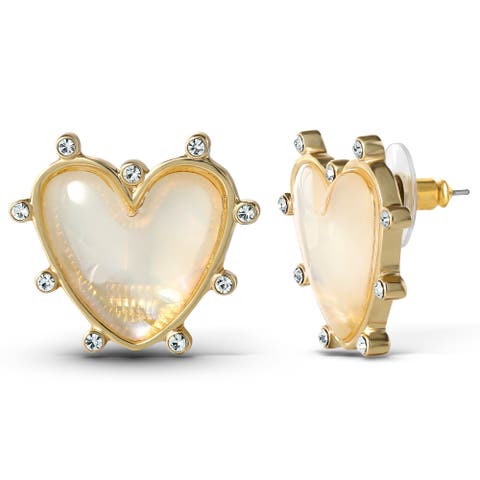 Gold-Tone Heart Stud Earrings