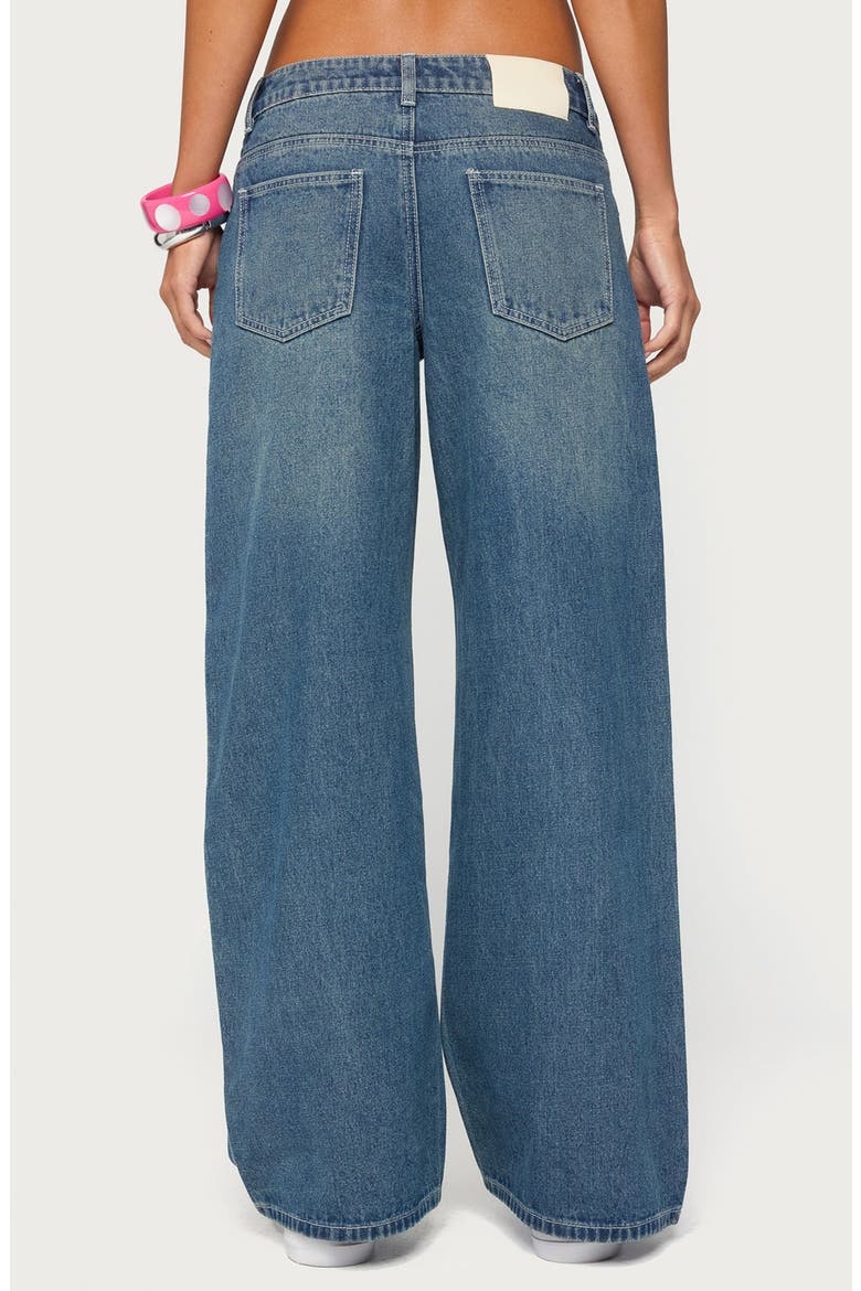 Contrast Stitch Low Rise Baggy Jeans, Alternate, color, MEDIUM-BLUE-WASHED