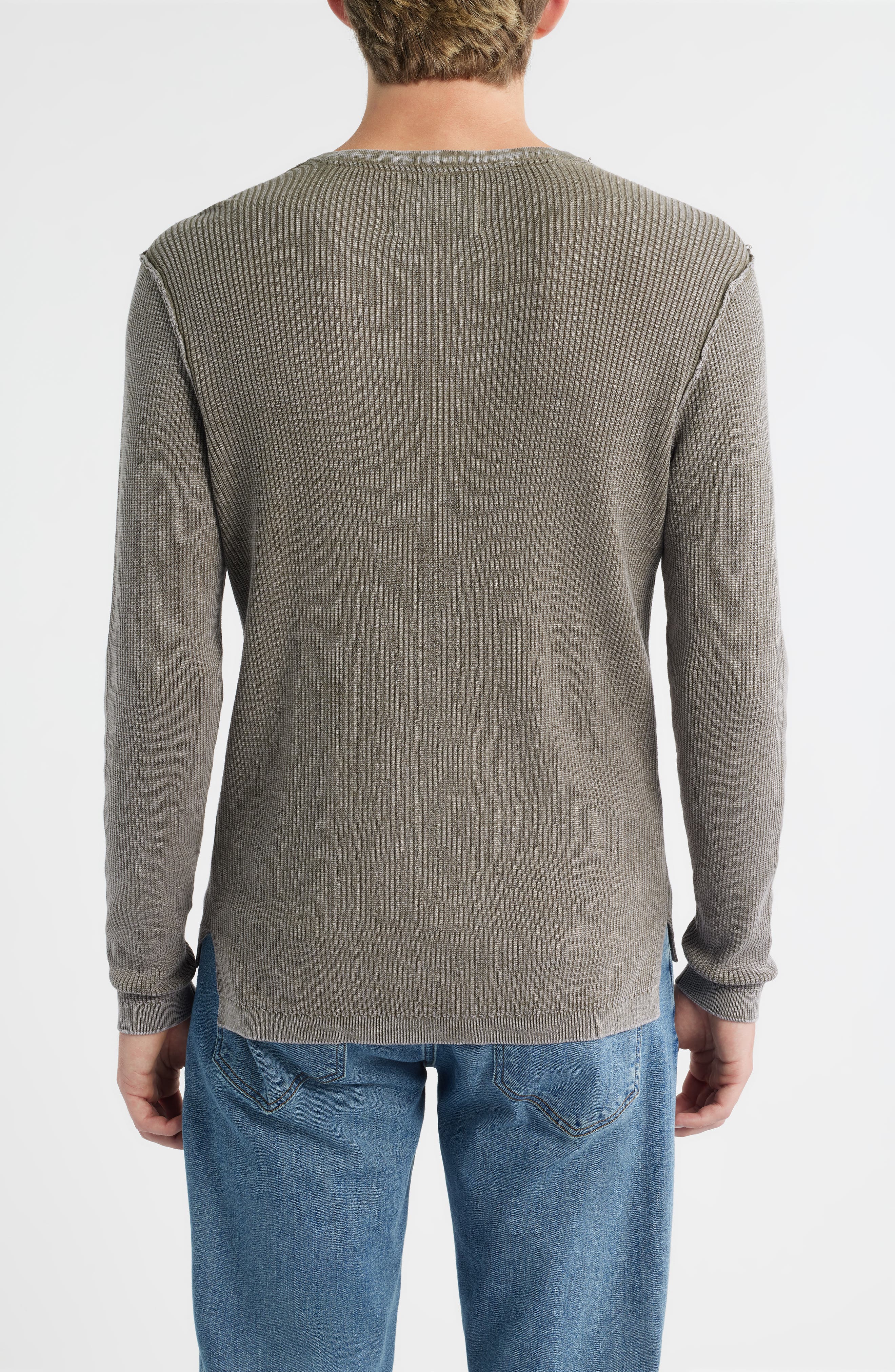 Stonewash Cotton Henley Sweater - image 4