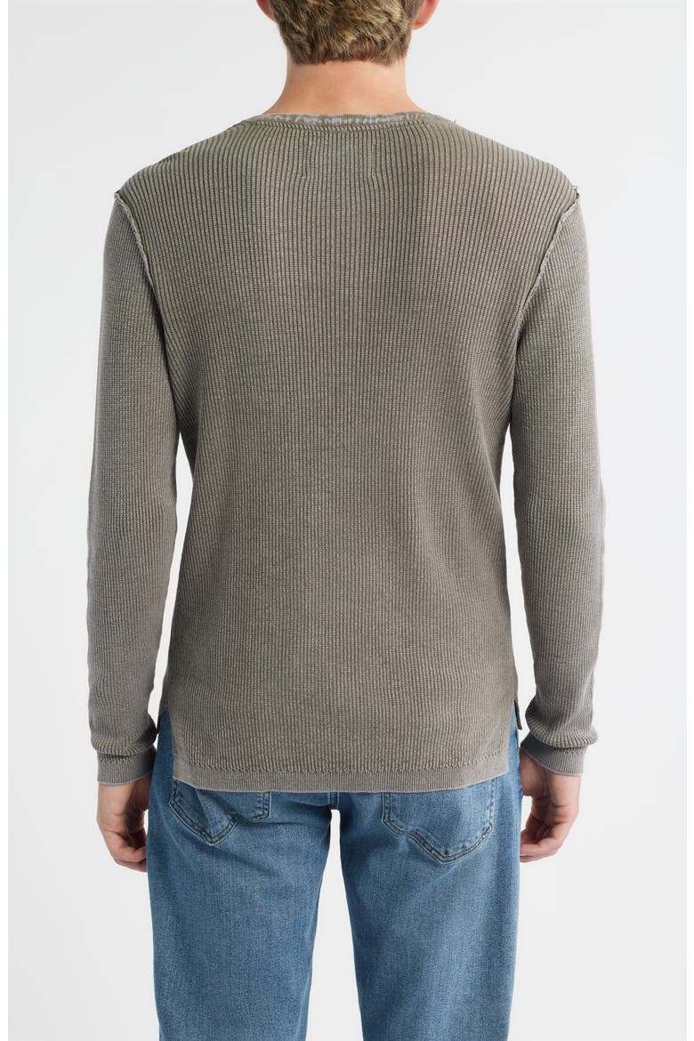 Stonewash Cotton Henley Sweater, Alternate, color, OLIVE