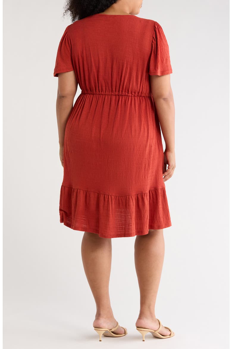 Flutter Sleeve Knit Dress, Alternate, color, TERRACOTTA