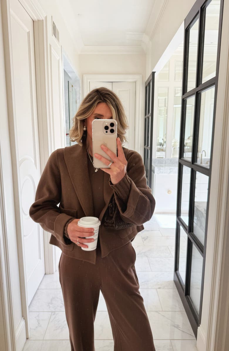 Splendid x @cellajaneblog Crop Icon Coat, Alternate, color, Truffle