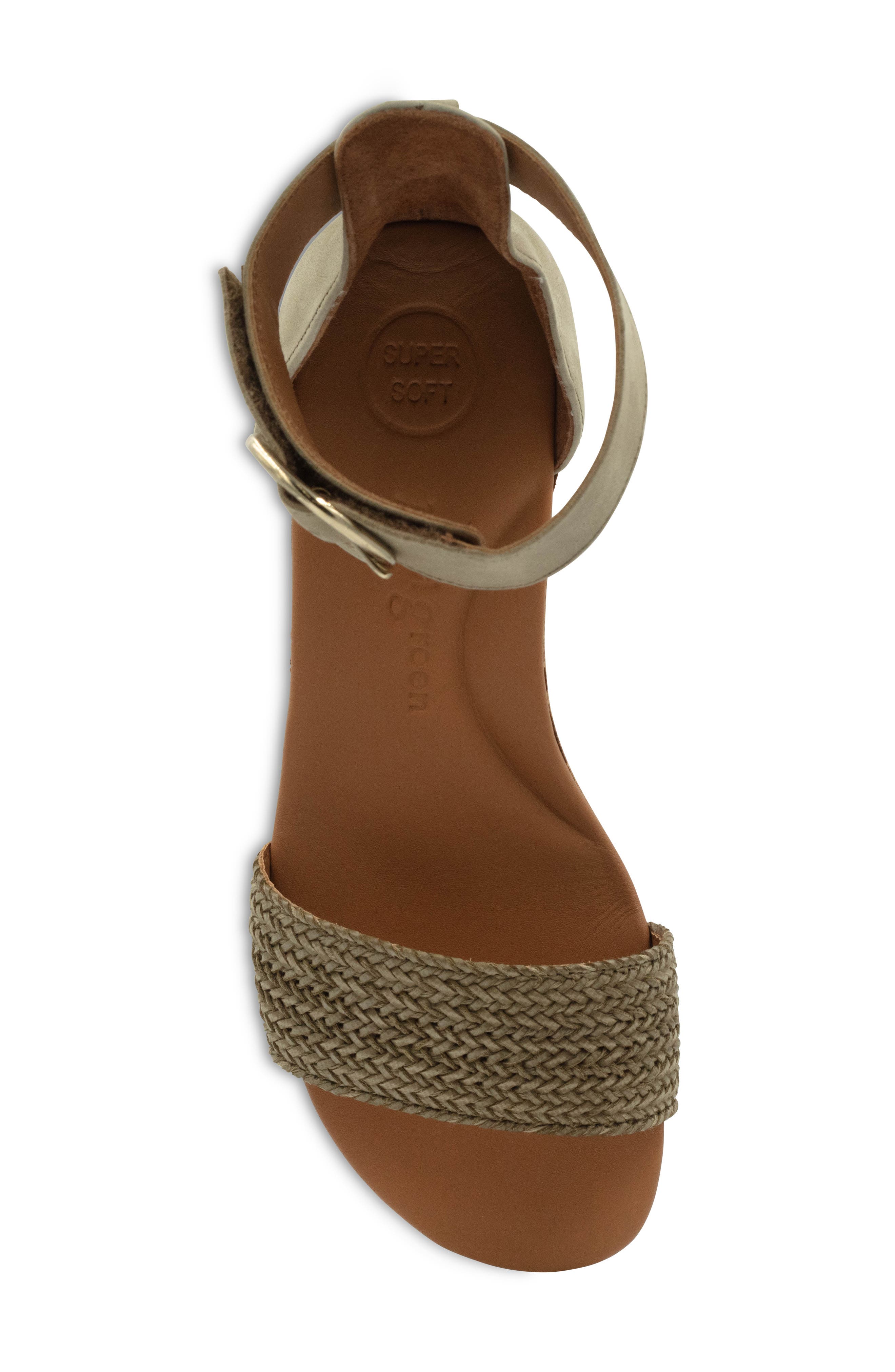 California Wedge Sandal, Alternate, color, HUNTER WOVEN NUBUCK LEATHER