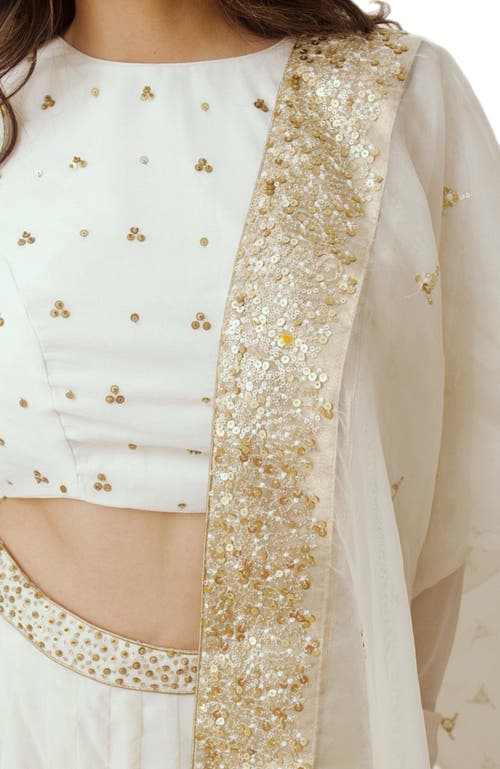 Raas Zuriah Shimmer Lehenga Choli Set In White