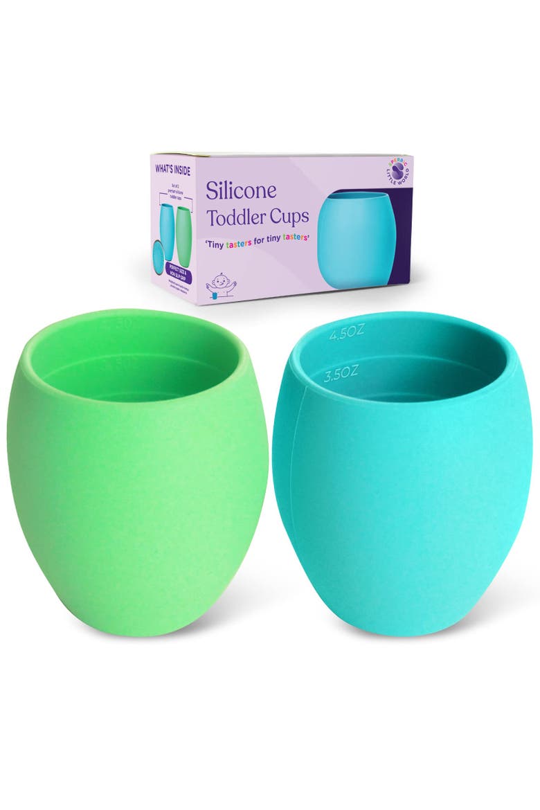 Silicone Mini Cups 2-Piece, Main, color, Green/Blue