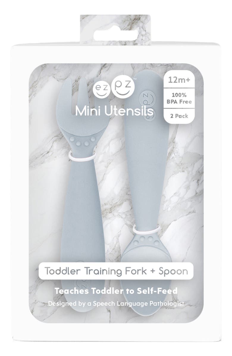 ezpz Mini Utensils Set, Alternate, color, Pewter