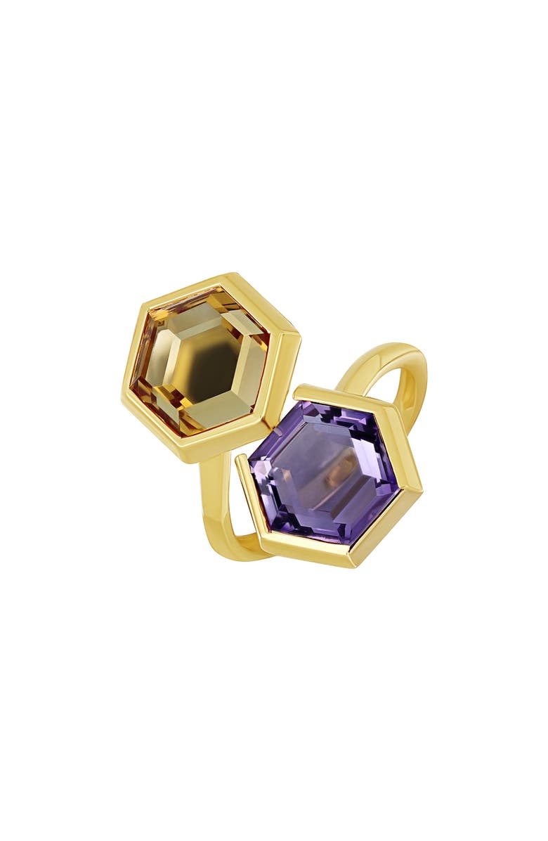 Bony Levy 14K Gold Amethyst Bypass Ring, Main, color, 14K Yellow Gold