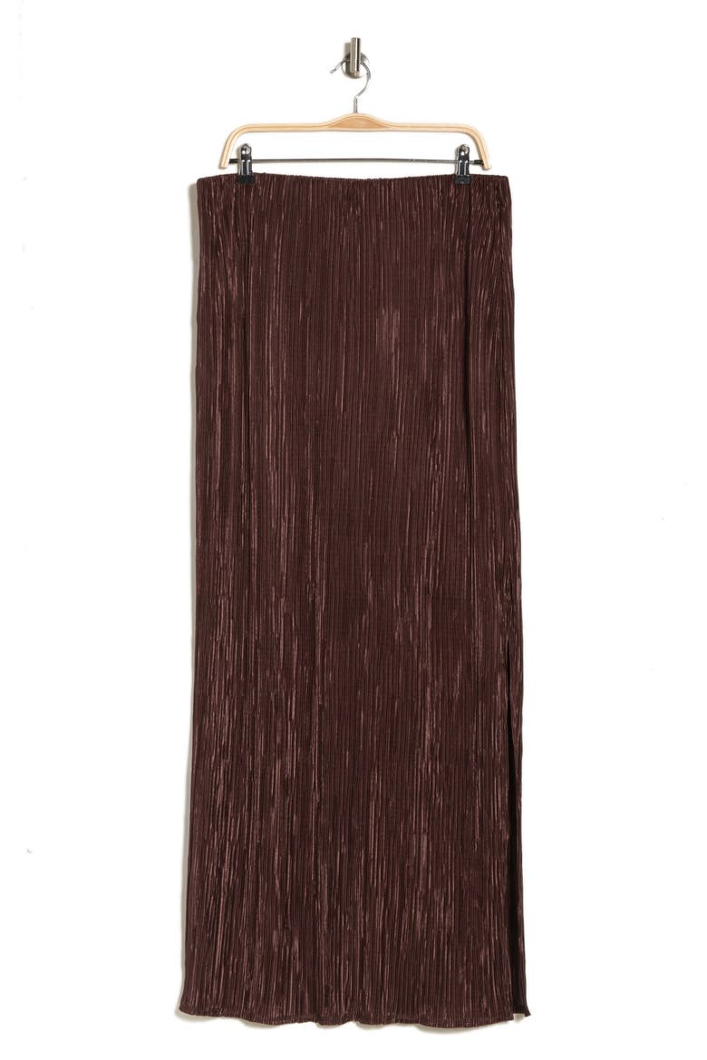 Plissé Maxi Skirt, Alternate, color, BROWN